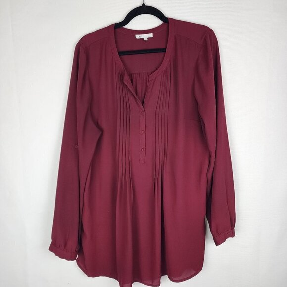 DR2 Popover Mixed Media Blouse XL - Picture 1 of 4